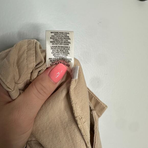 Side Stitch‎ LA Women’s Tan Rolled Straight Leg High Rise Pant Size Medium - Picture 8 of 8